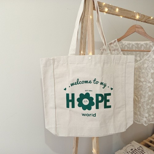 Hope Kanvas Körüklü Tote Çanta (Çıtçıtlı-İç Cepli,320 gr-%100 Pamuk)