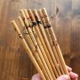 Yazılı Çiçek Detaylı Bambu Chopstick 